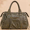 Sac à main Capucine Kaki foncé cuir irisé