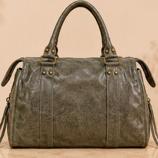 Sac à main Capucine Kaki foncé cuir irisé