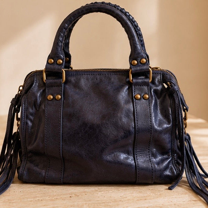 Sac à main Capucine cuir Marine petit modèle