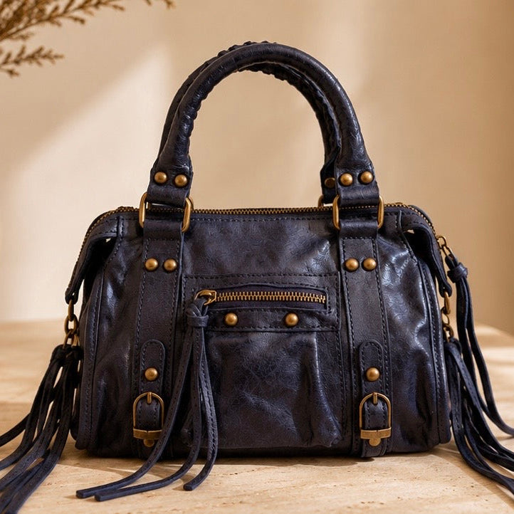 Sac à main Capucine cuir Marine petit modèle