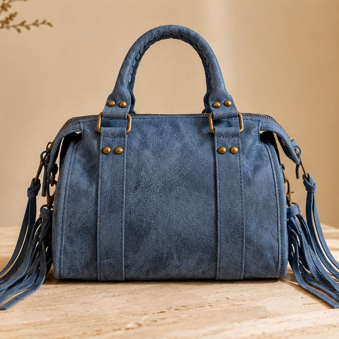 Sac à main Capucine cuir Bleu jean petit modèle