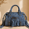 Sac à main Capucine cuir Bleu jean petit modèle