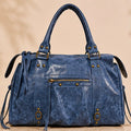 Sac à main Capucine Bleu jean cuir Irisé Mate