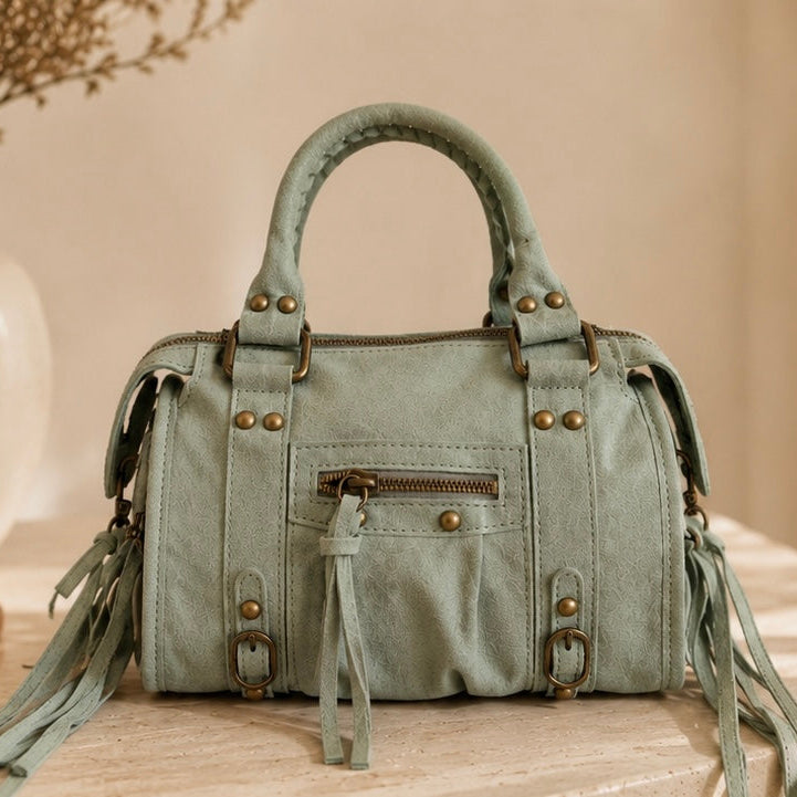 Sac à main Capucine cuir Vert clair petit modèle