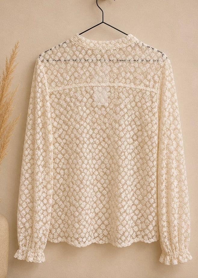 Chemisier beige fleuri Wanda