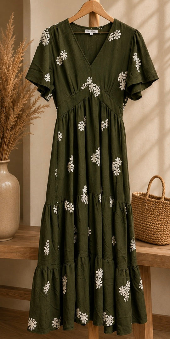 Robe longue à motifs