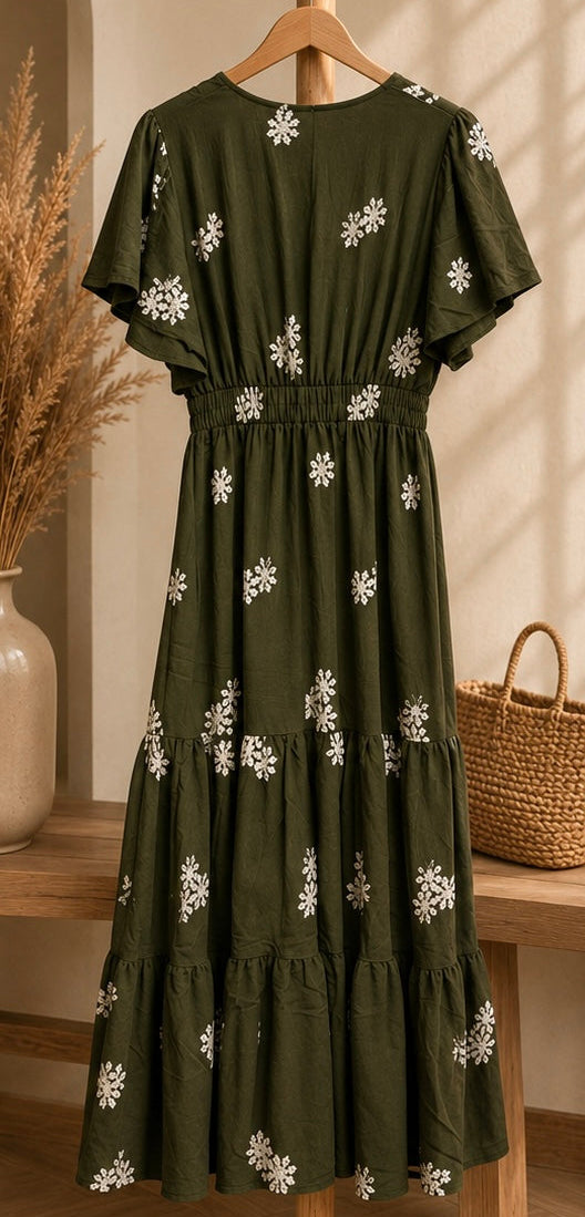 Robe longue à motifs