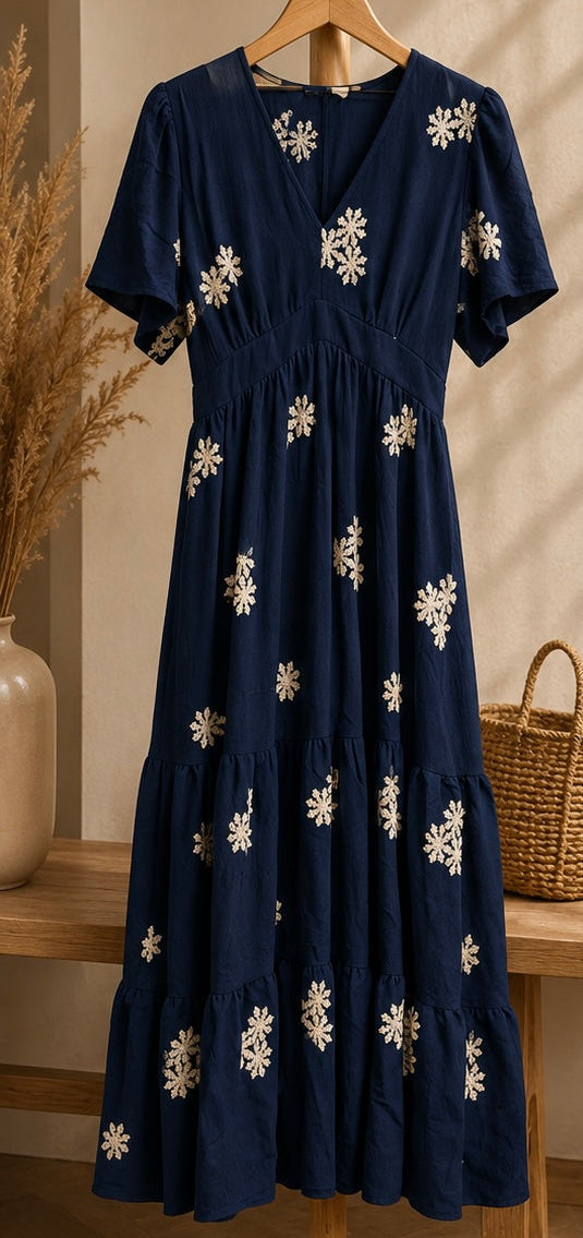 Robe longue à motifs