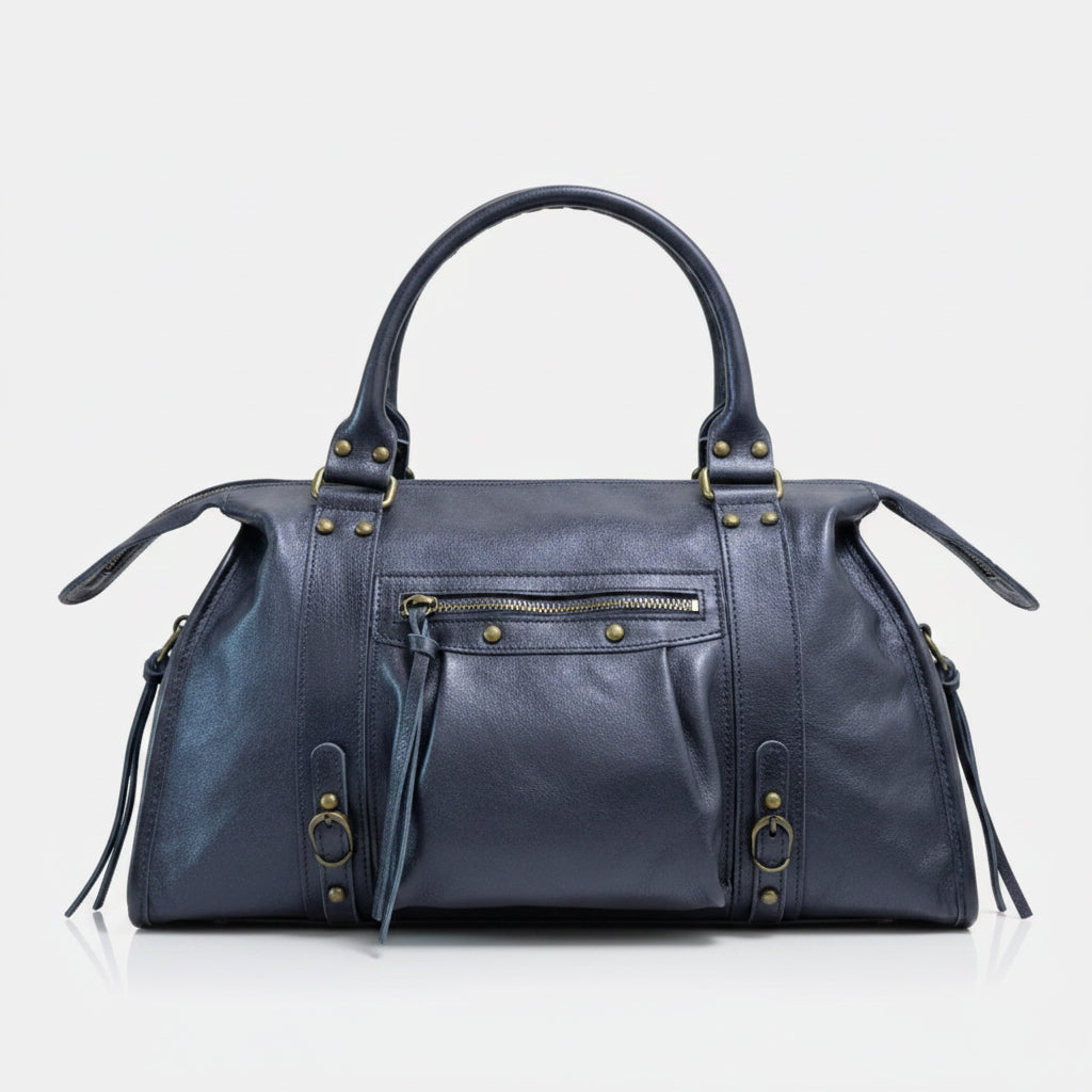 Sac à main Capucine Marine irisé cuir