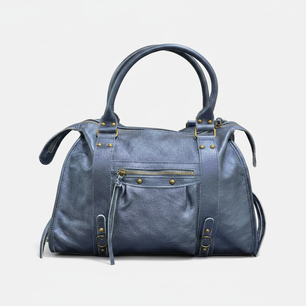 Sac à main Capucine Bleu cuir Irisé