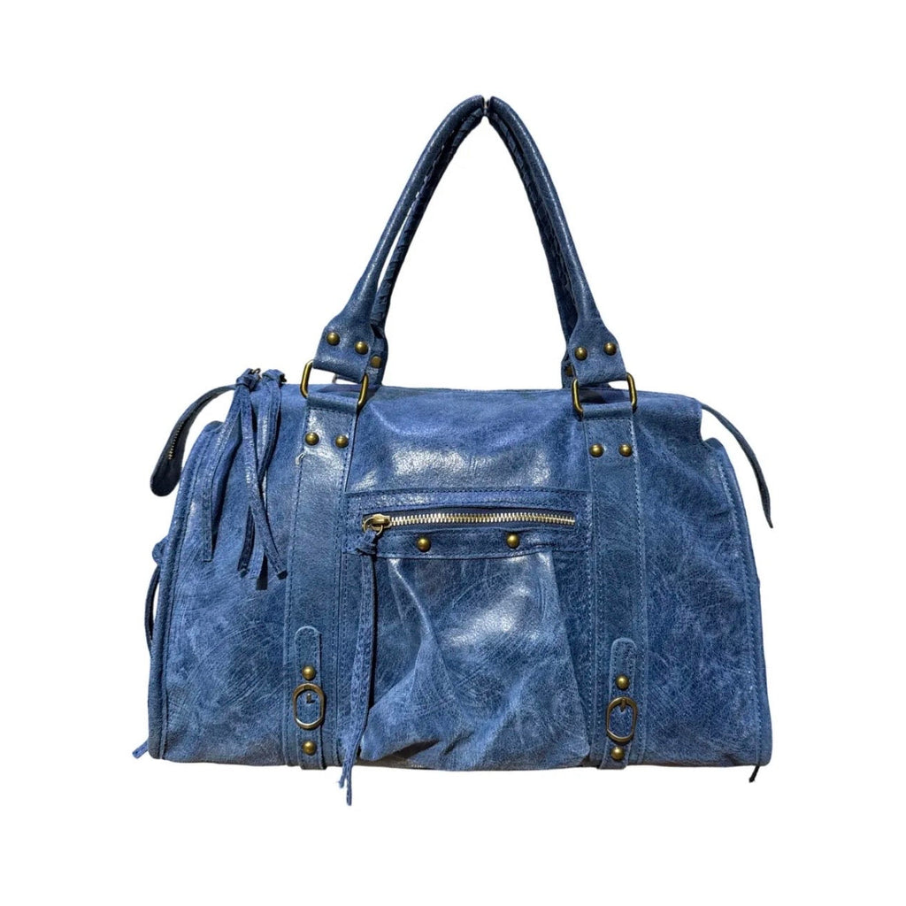 Sac à main Capucine Bleu jean cuir Irisé Mate